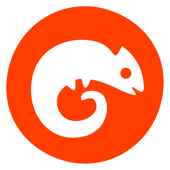 Condence_round_logo_icon_white_chameleon_orange_back